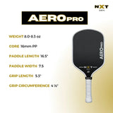 NXTGen Aero Pro Pickleball Paddle 16mm with cover